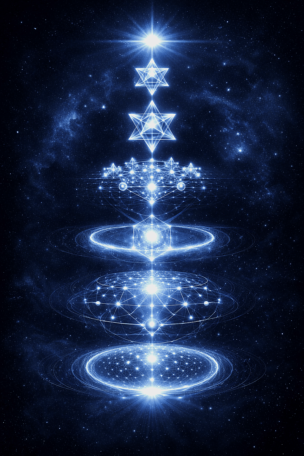 Codex LUX Kurzform der Gesamtstruktur als zyklische Ordnungsabfolge von Nullpunkt über Urzelle und Merkaba bis zur Rückkopplung